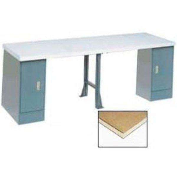 Global Equipment 96"W x 30"D Extra Long Production Workbench - Shop Top Square Edge - Gray 318916
